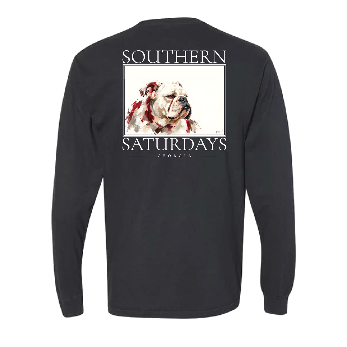 GA - Southern Saturdays Bulldog Long Sleeve Pocket Tee