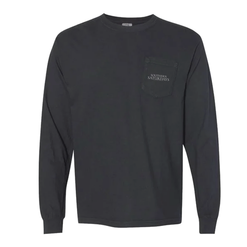 GA - Southern Saturdays Bulldog Long Sleeve Pocket Tee