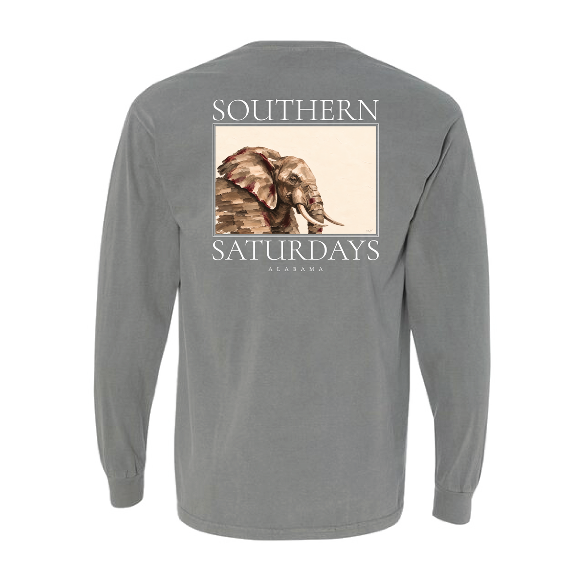 AL - Southern Saturdays Elephant Long Sleeve Pocket Tee