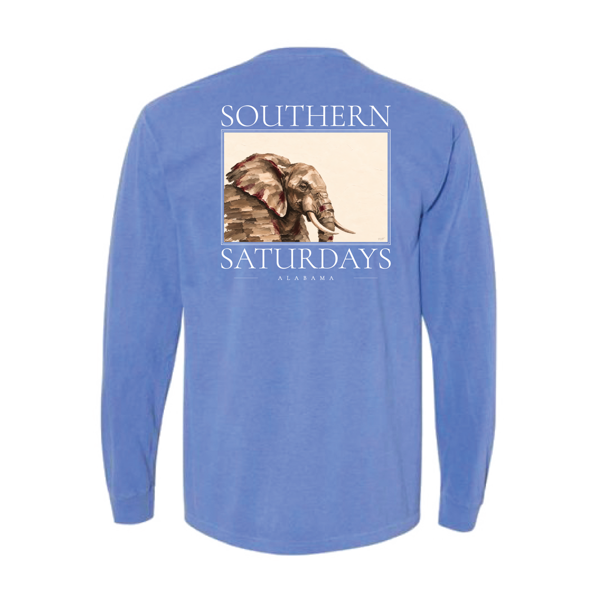 AL - Southern Saturdays Elephant Long Sleeve Pocket Tee