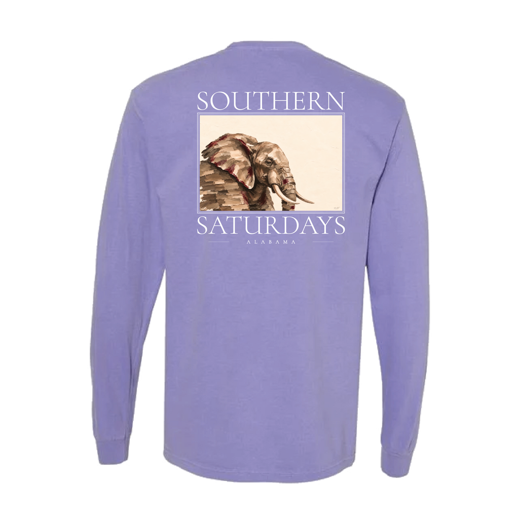AL - Southern Saturdays Elephant Long Sleeve Pocket Tee