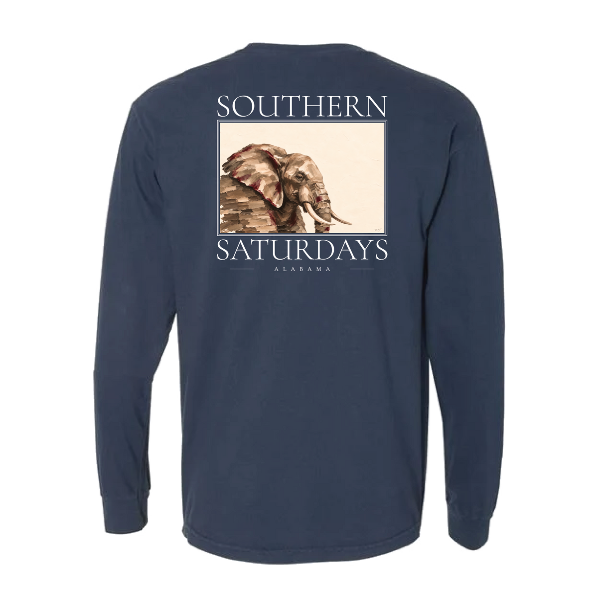 AL - Southern Saturdays Elephant Long Sleeve Pocket Tee