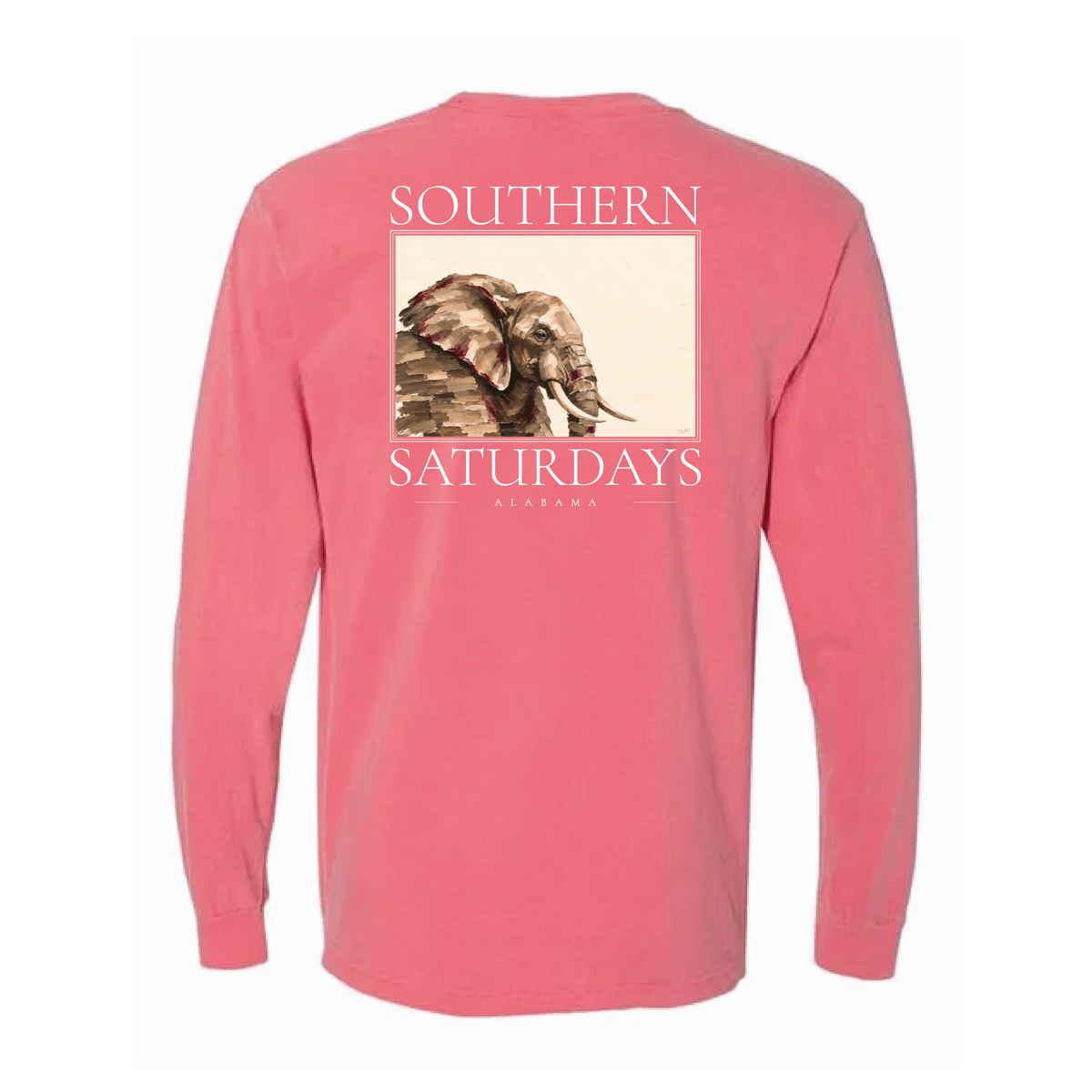 AL - Southern Saturdays Elephant Long Sleeve Pocket Tee