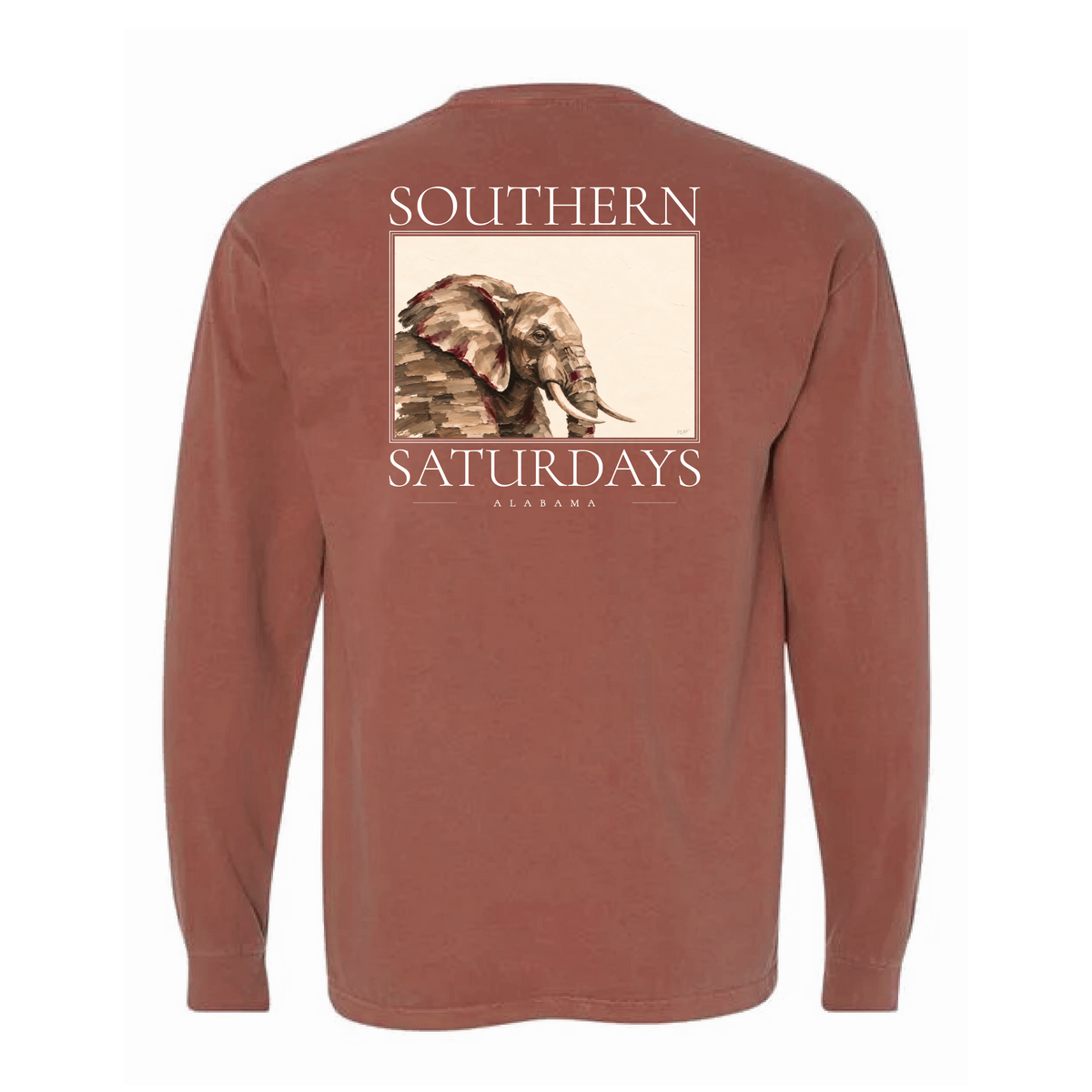 AL - Southern Saturdays Elephant Long Sleeve Pocket Tee