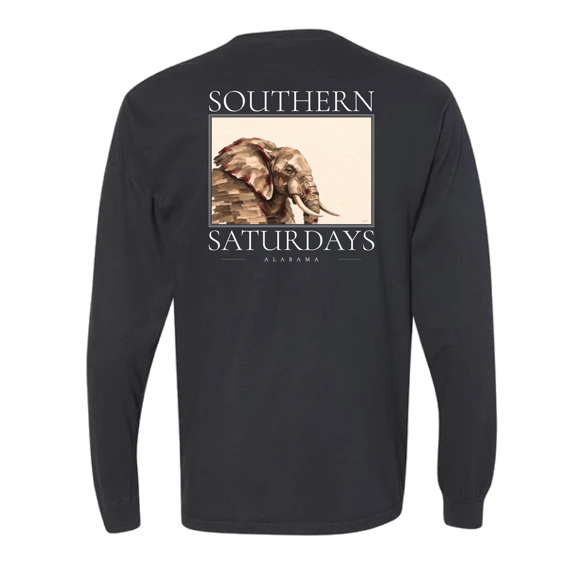 AL - Southern Saturdays Elephant Long Sleeve Pocket Tee